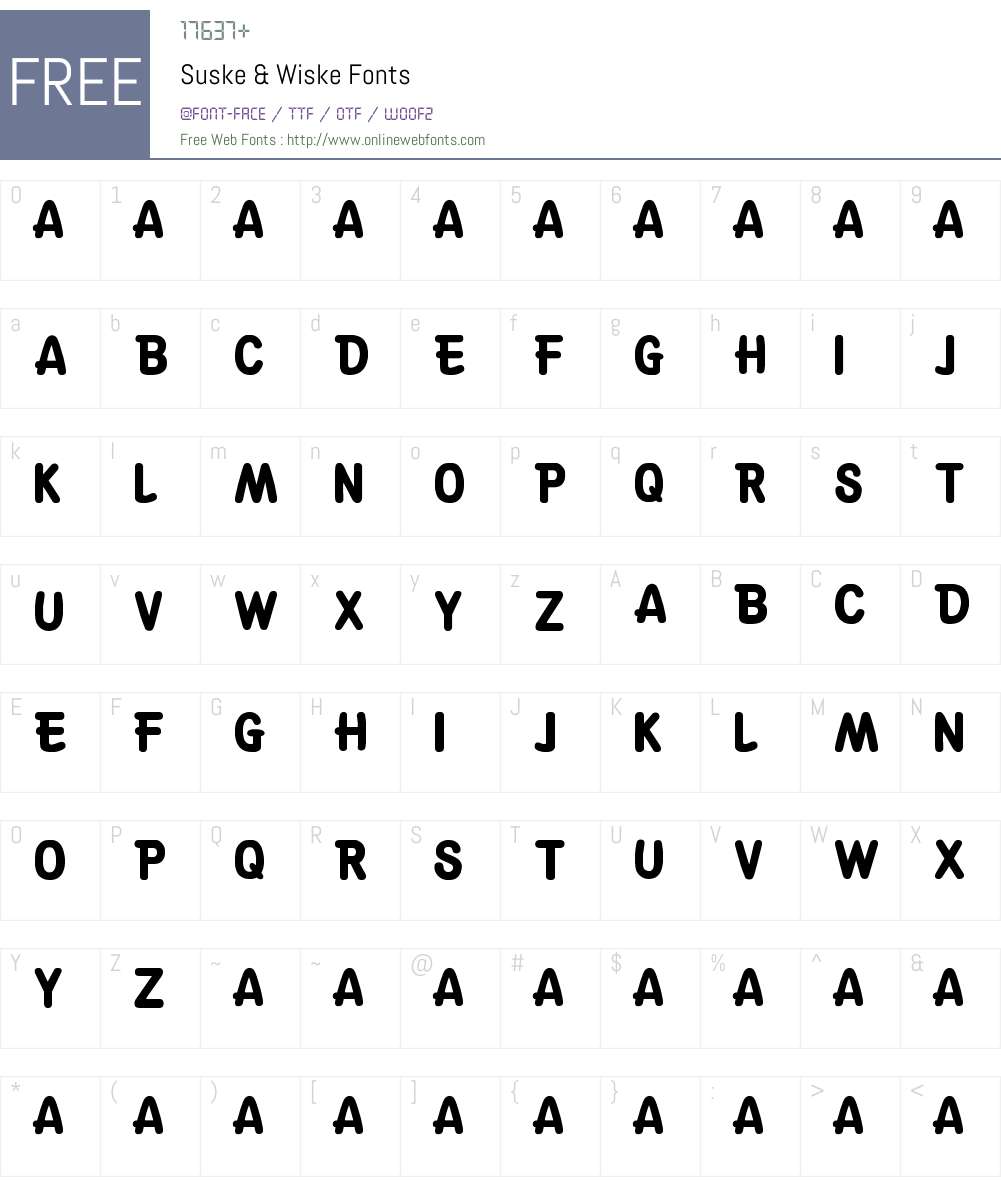 Suske & Wiske Font Screenshots