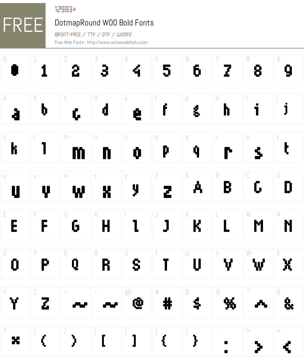 DotmapRoundW00-Bold Font Screenshots