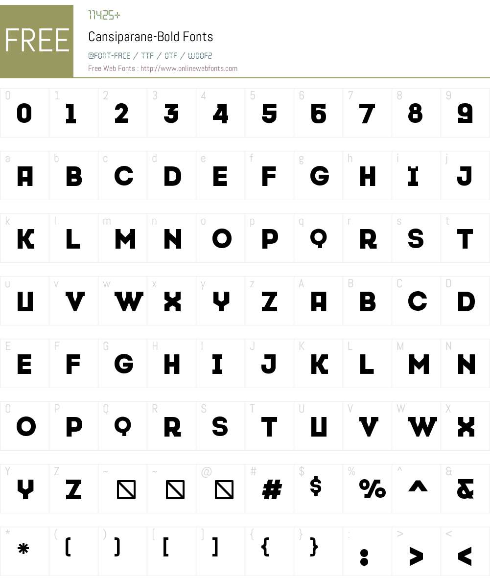 Cansiparane Font Screenshots