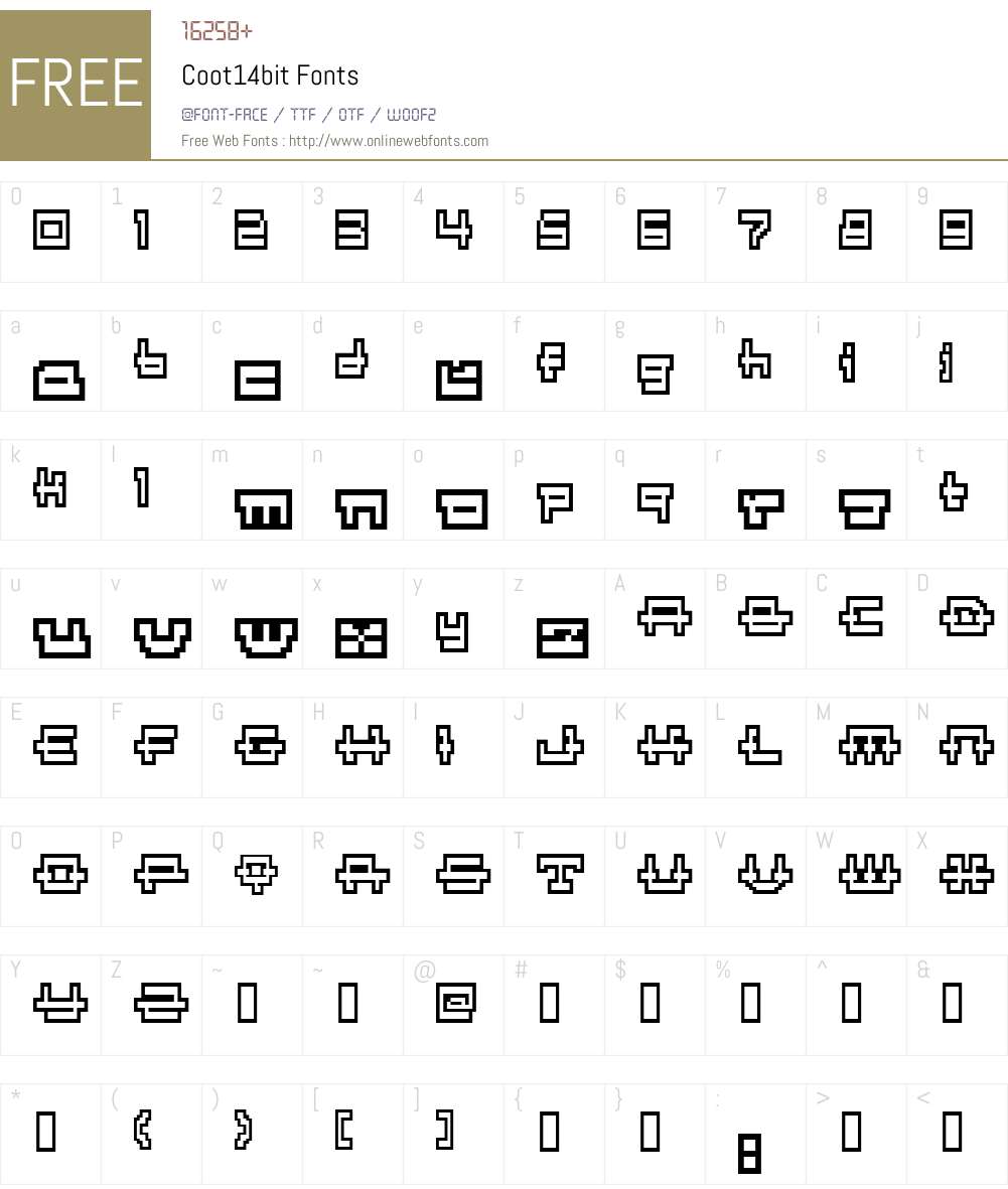 Coot14bit Font Screenshots