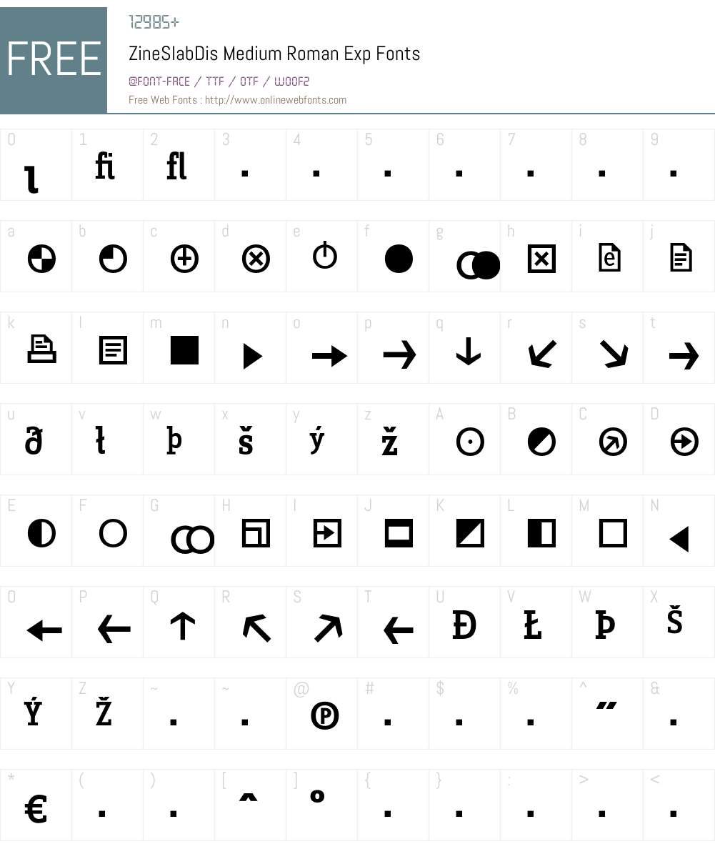 ZineSlabDis Font Screenshots