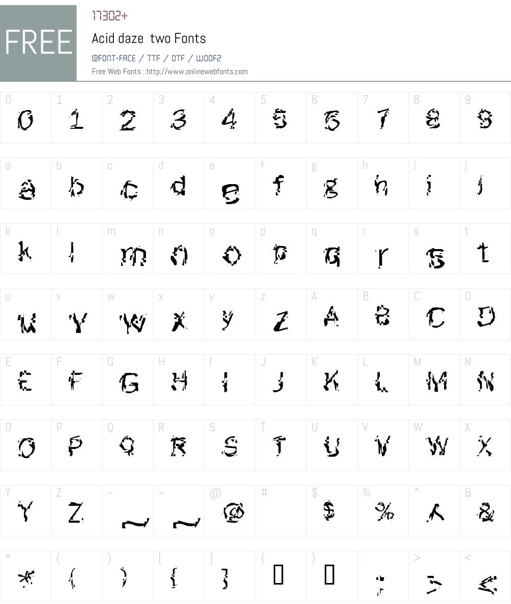 Acid daze Font Screenshots
