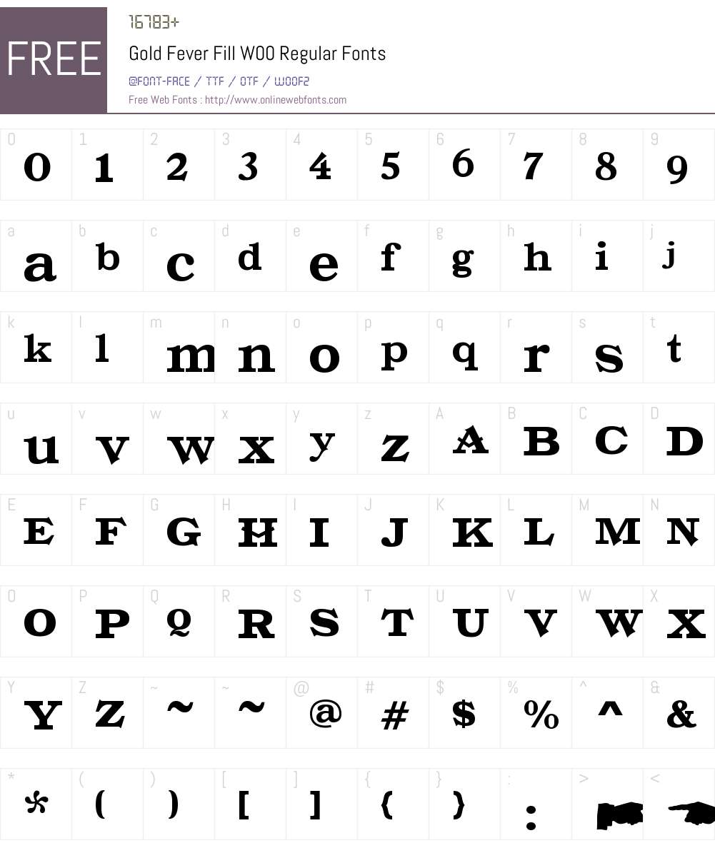 GoldFeverFillW00-Regular Font Screenshots