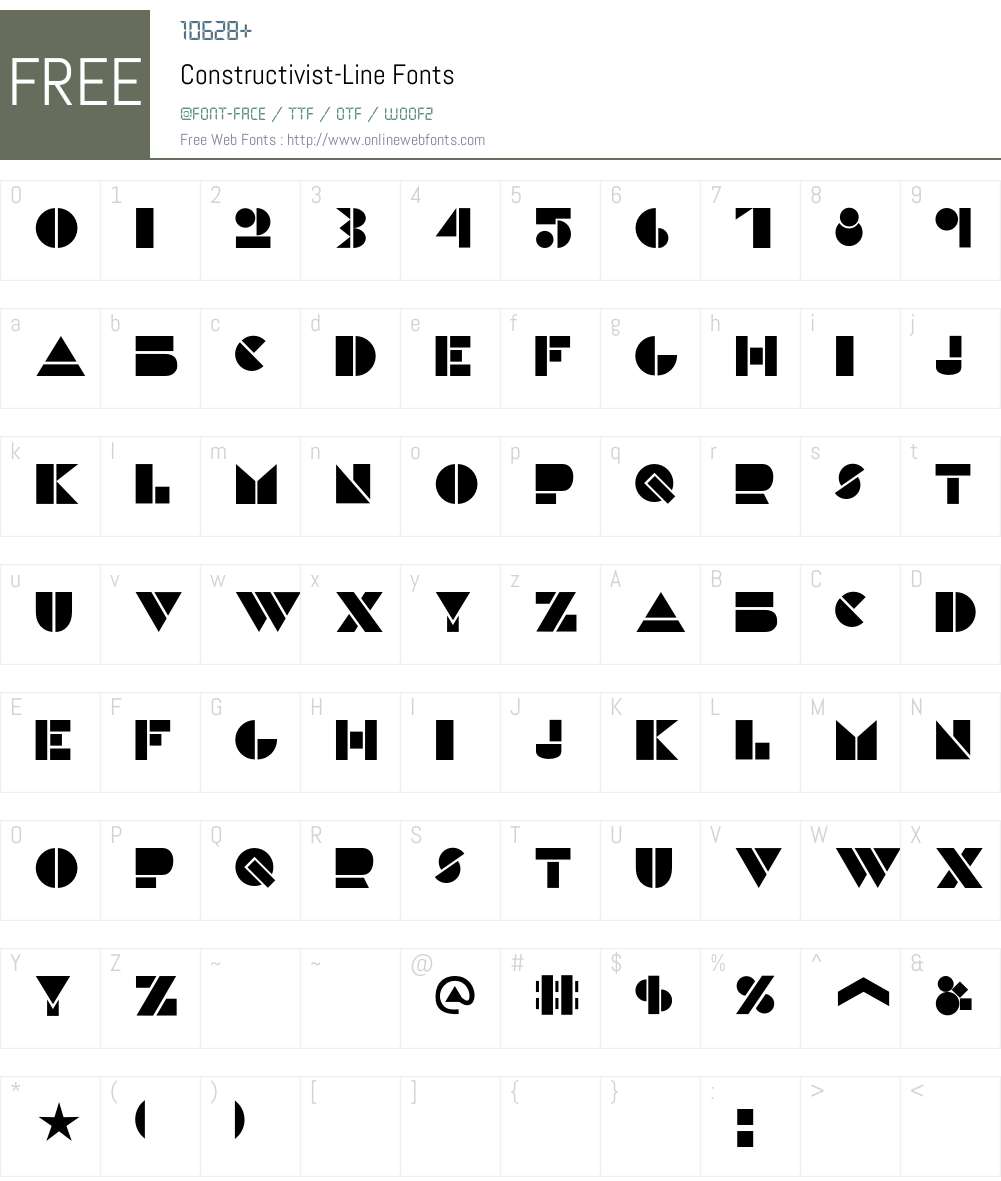 Constructivist Font Screenshots