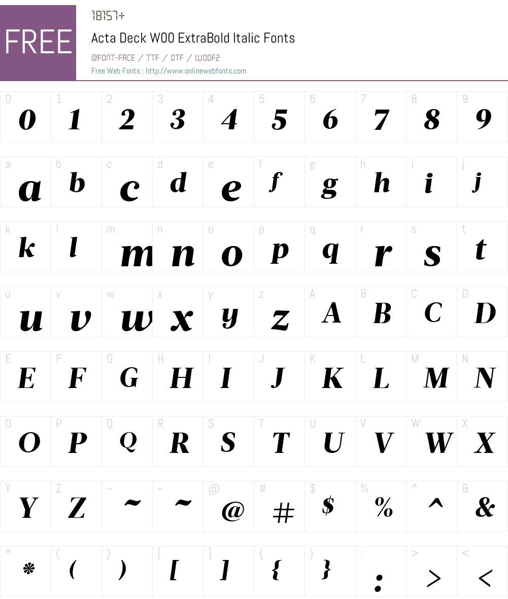 Acta Deck Font Screenshots