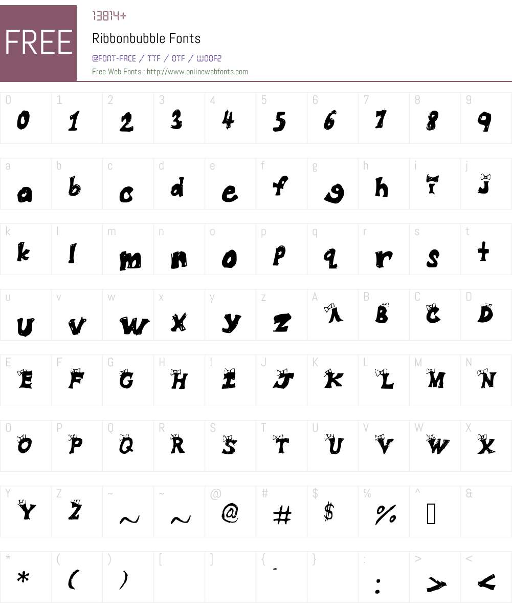 Ribbonbubble Font Screenshots