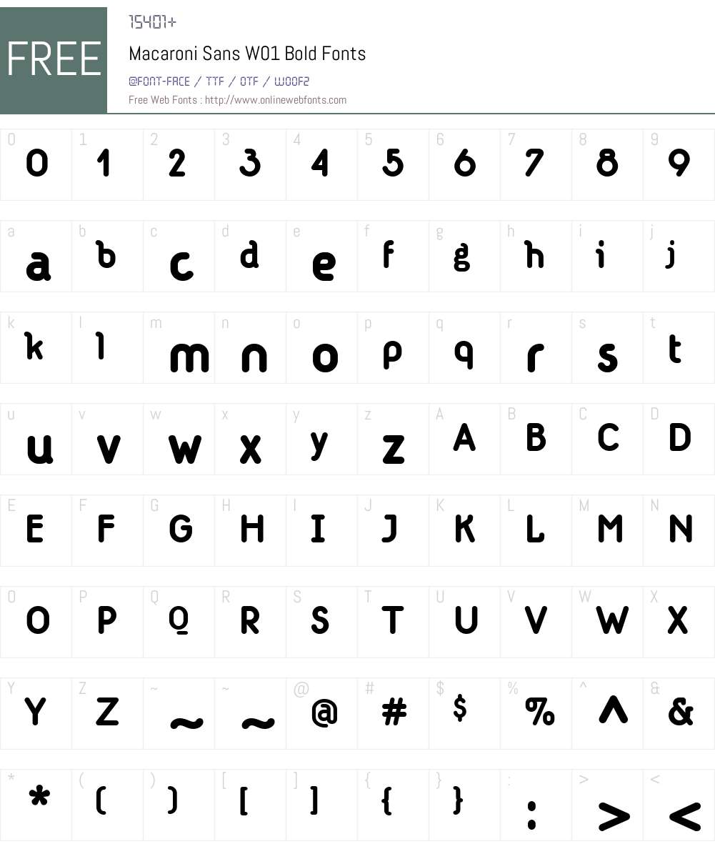 MacaroniSansW01-Bold Font Screenshots