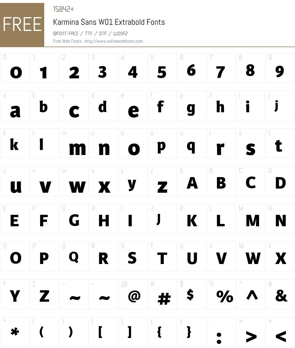 KarminaSansW01-Extrabold Font Screenshots