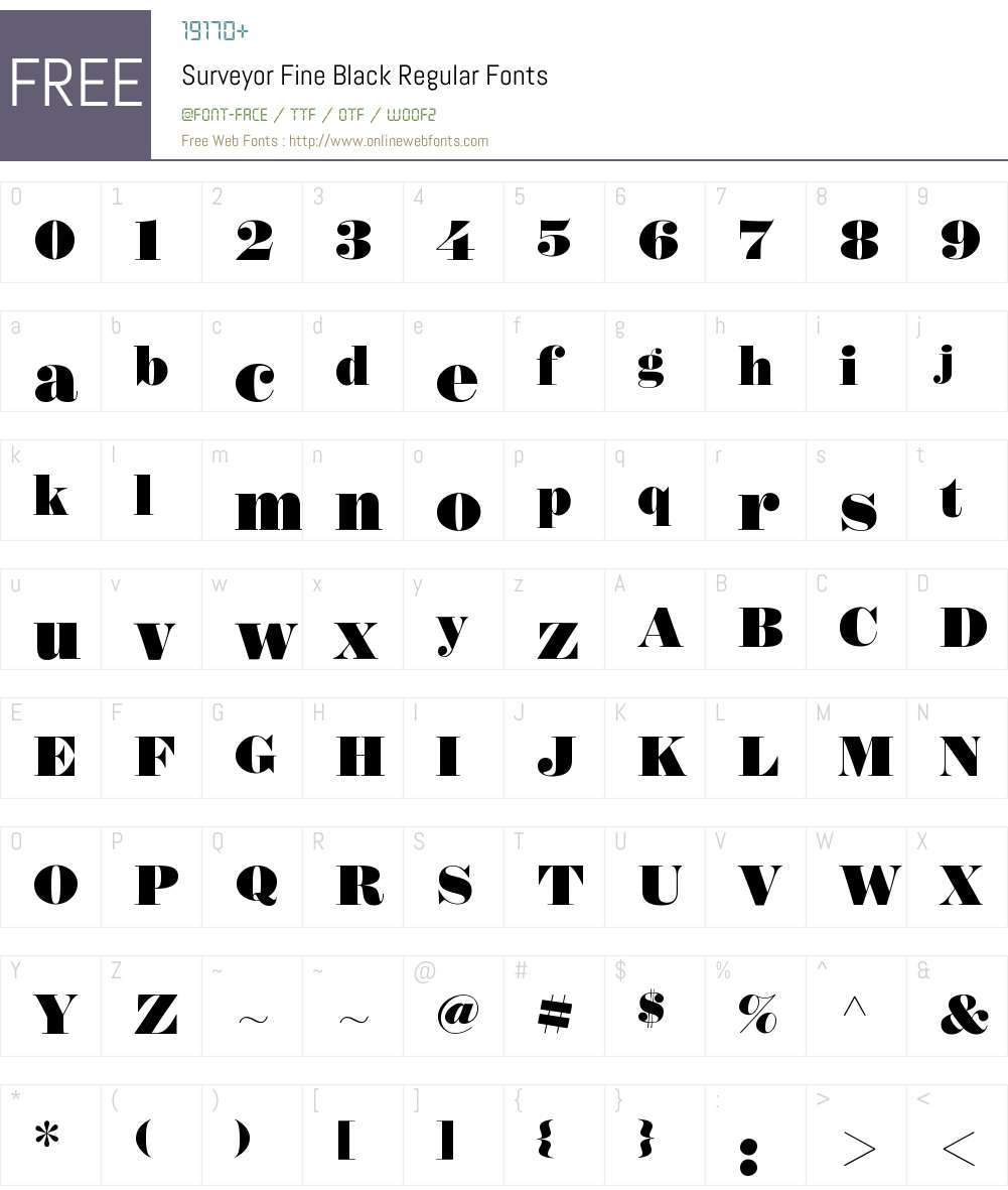 Surveyor Fine Black Font Screenshots