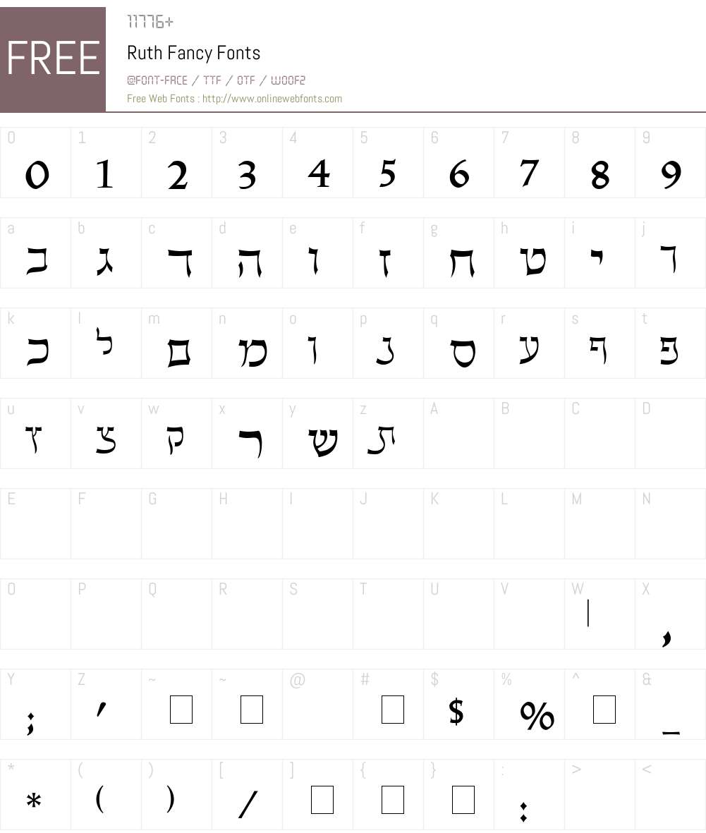 Ruth Fancy Font Screenshots