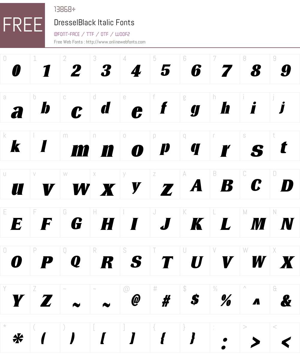 DresselBlack Font Screenshots