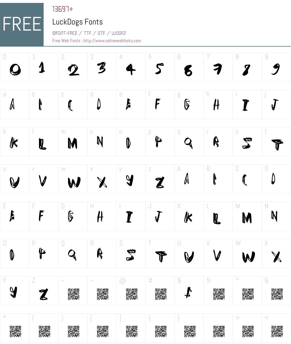 LuckDogs Font Screenshots