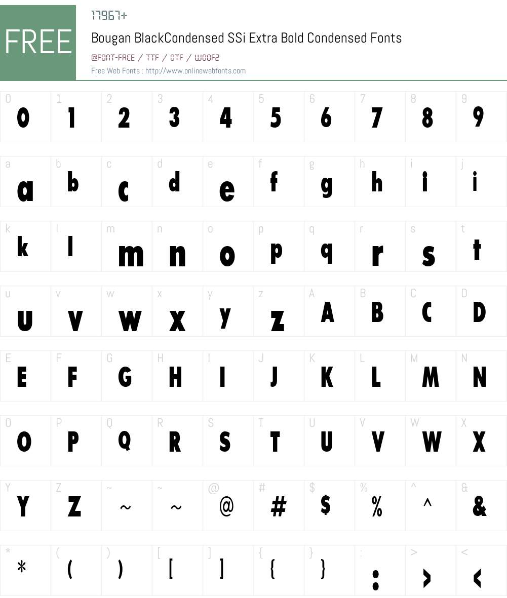 Bougan BlackCondensed SSi Font Screenshots