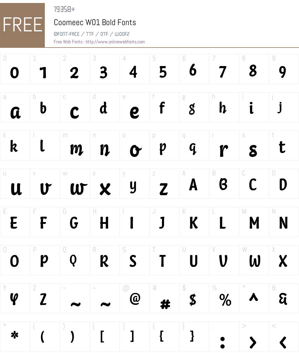 CoomeecW01-Bold Font Screenshots
