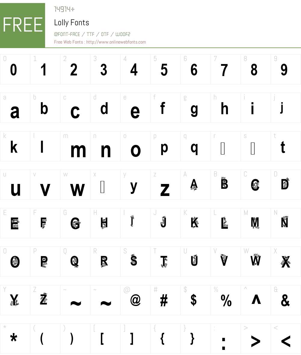 Lolly Font Screenshots