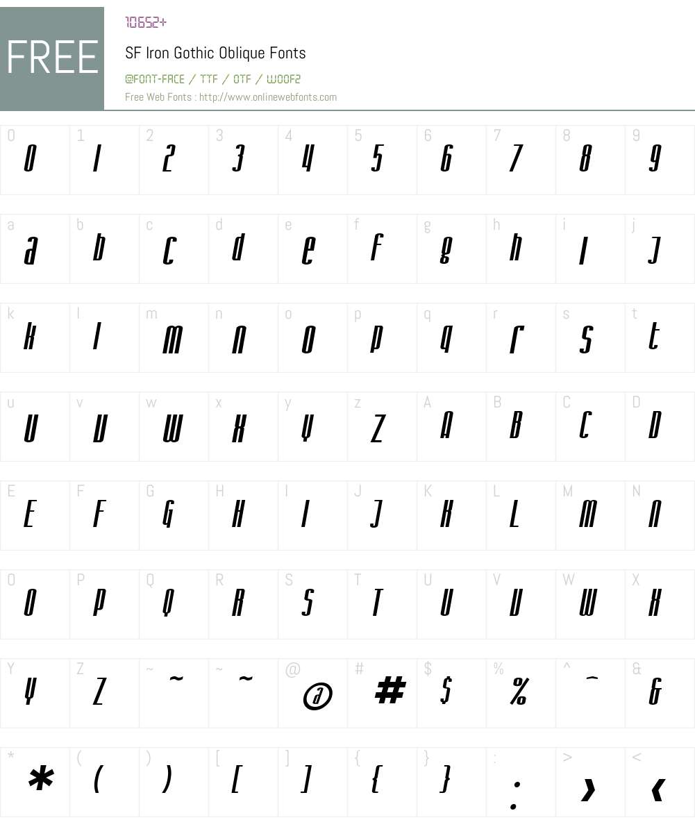 SF Iron Gothic Font Screenshots