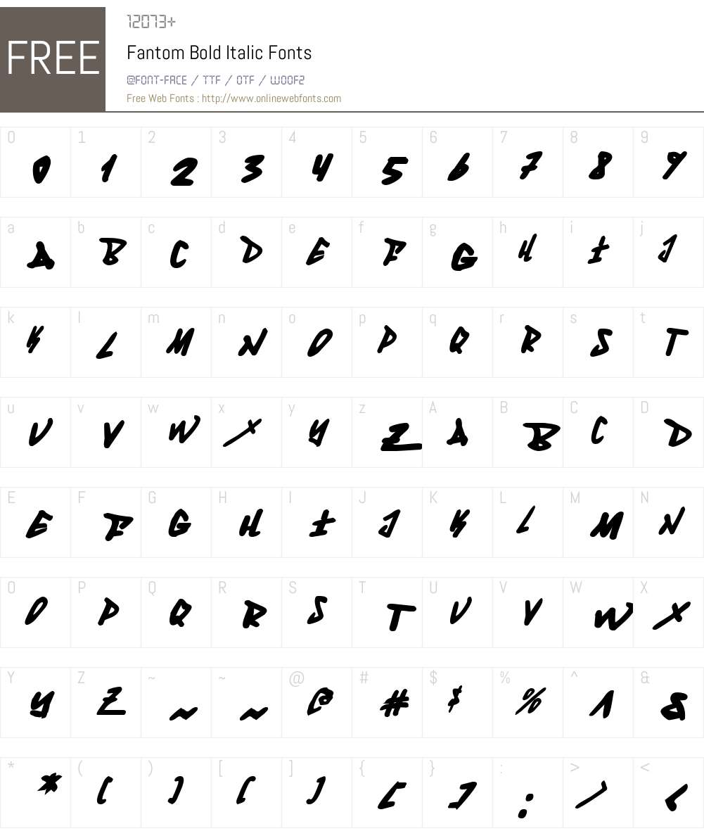 Fantom Bold Italic Font Screenshots