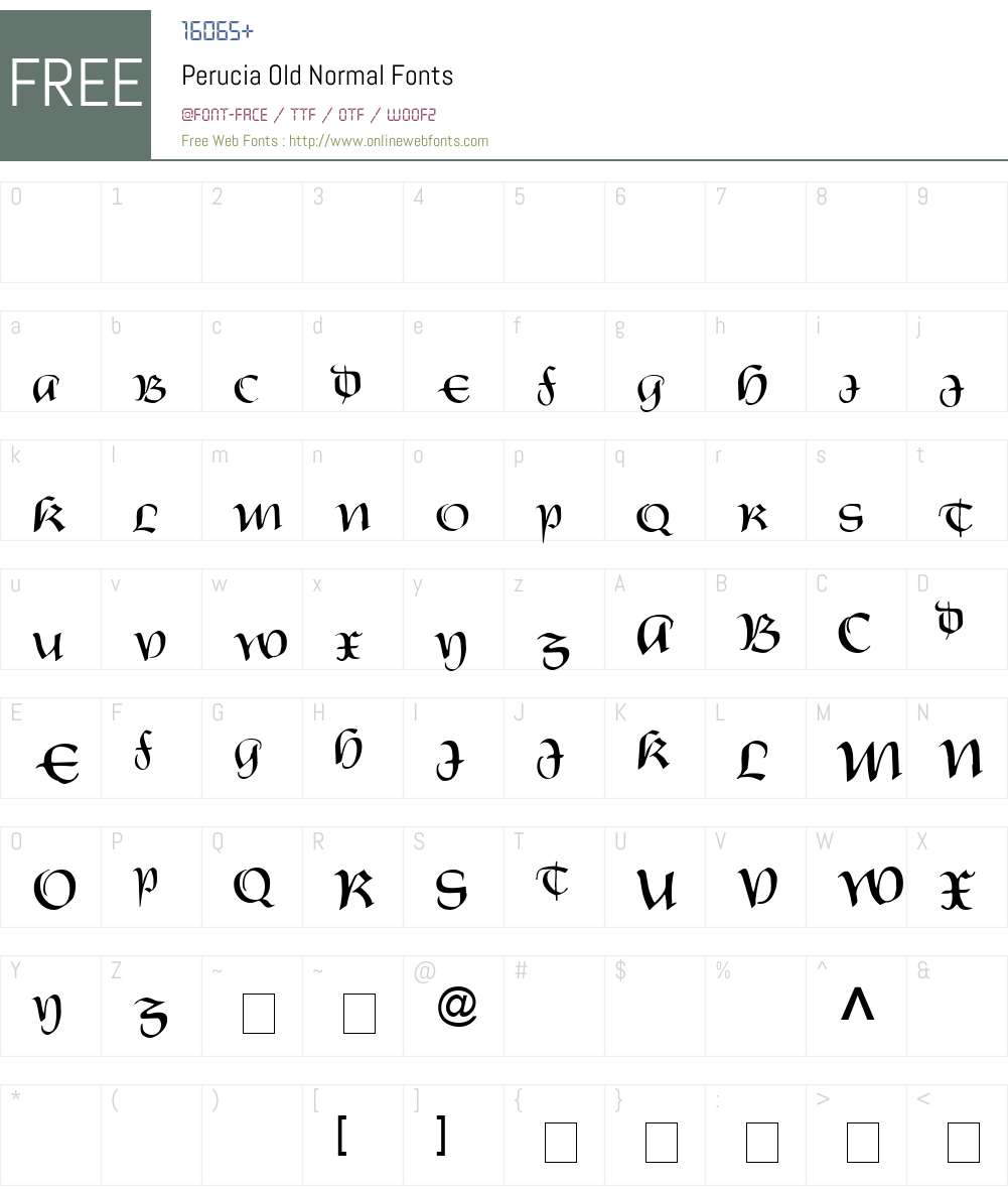 Perucia Old Font Screenshots