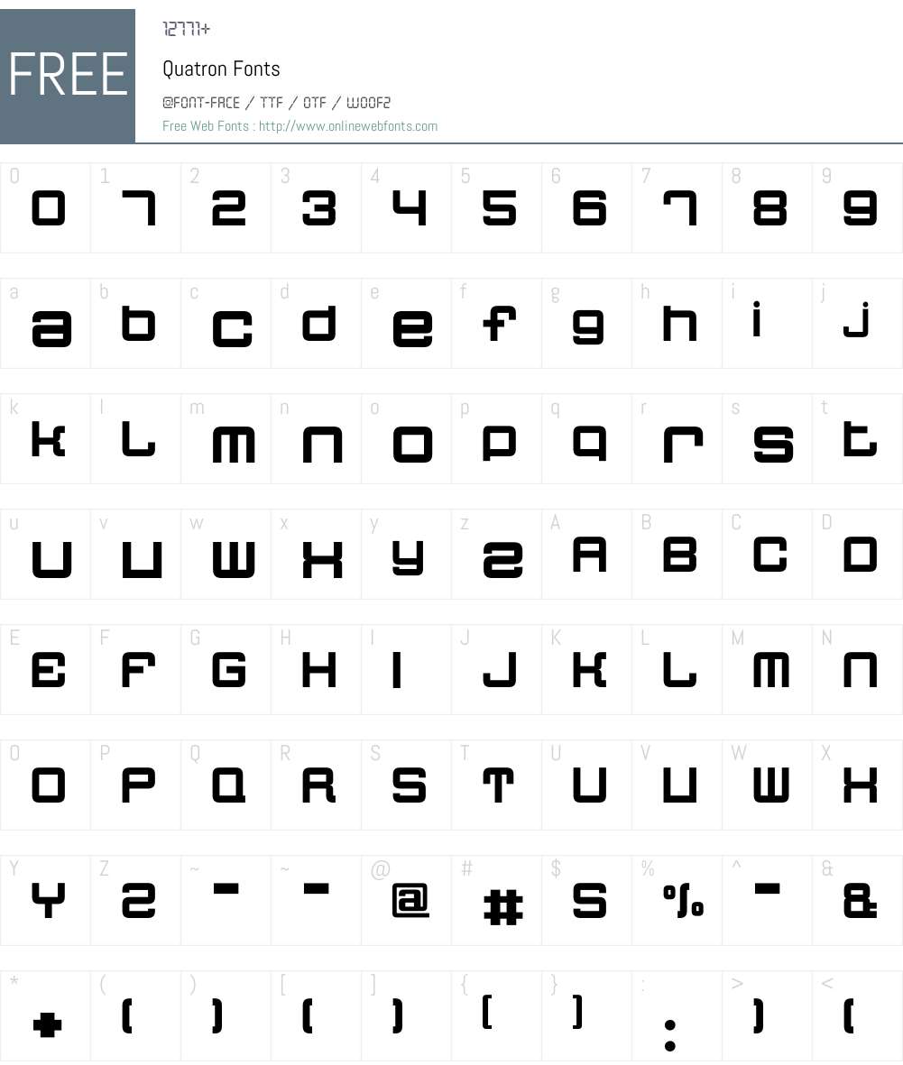 Quatron Font Screenshots