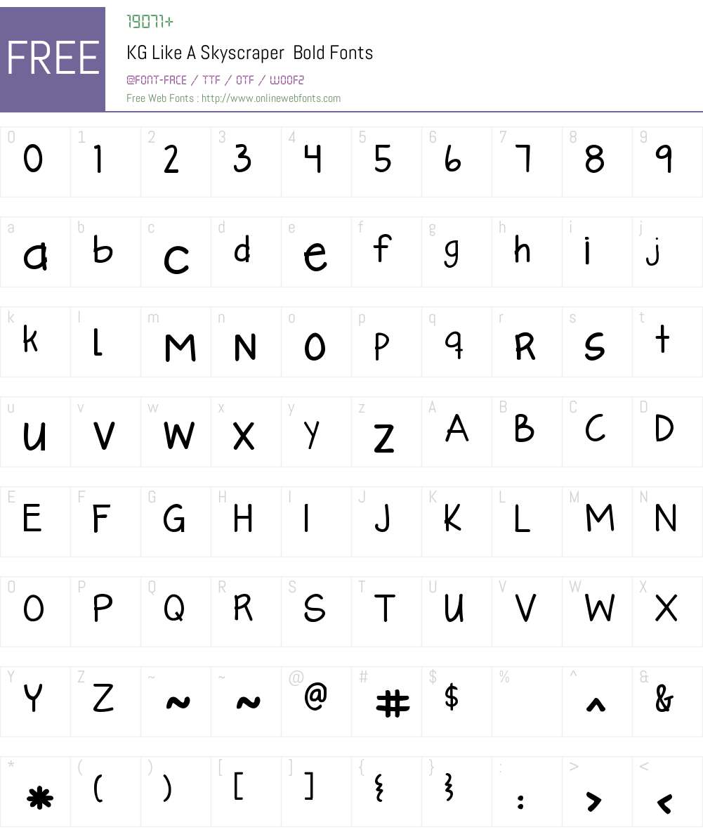 KG Like A Skyscraper Font Screenshots