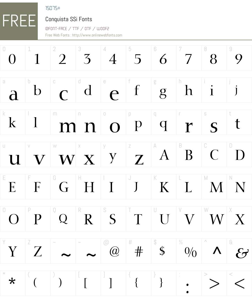 Conquista SSi Font Screenshots