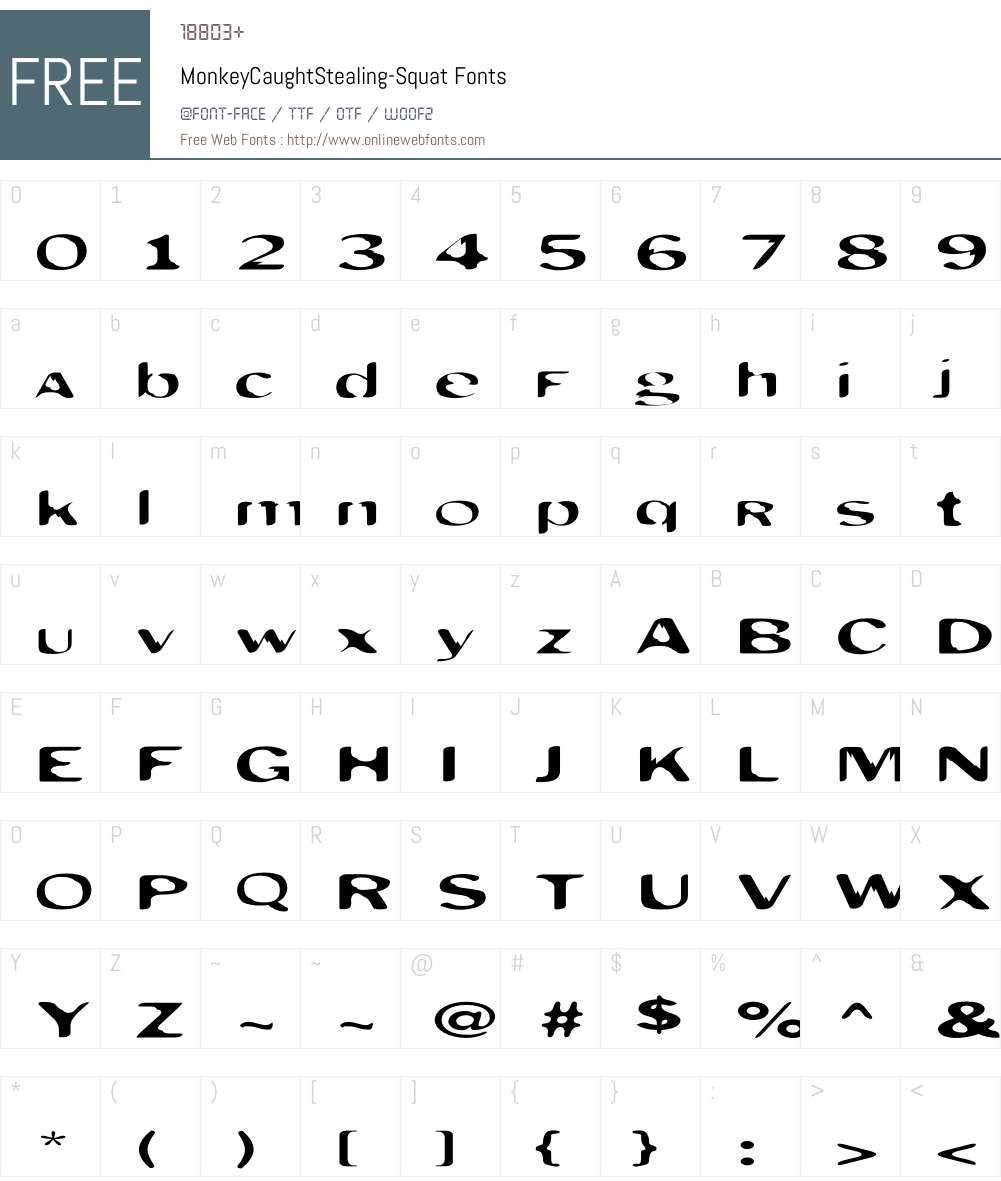 MonkeyCaughtStealing Font Screenshots