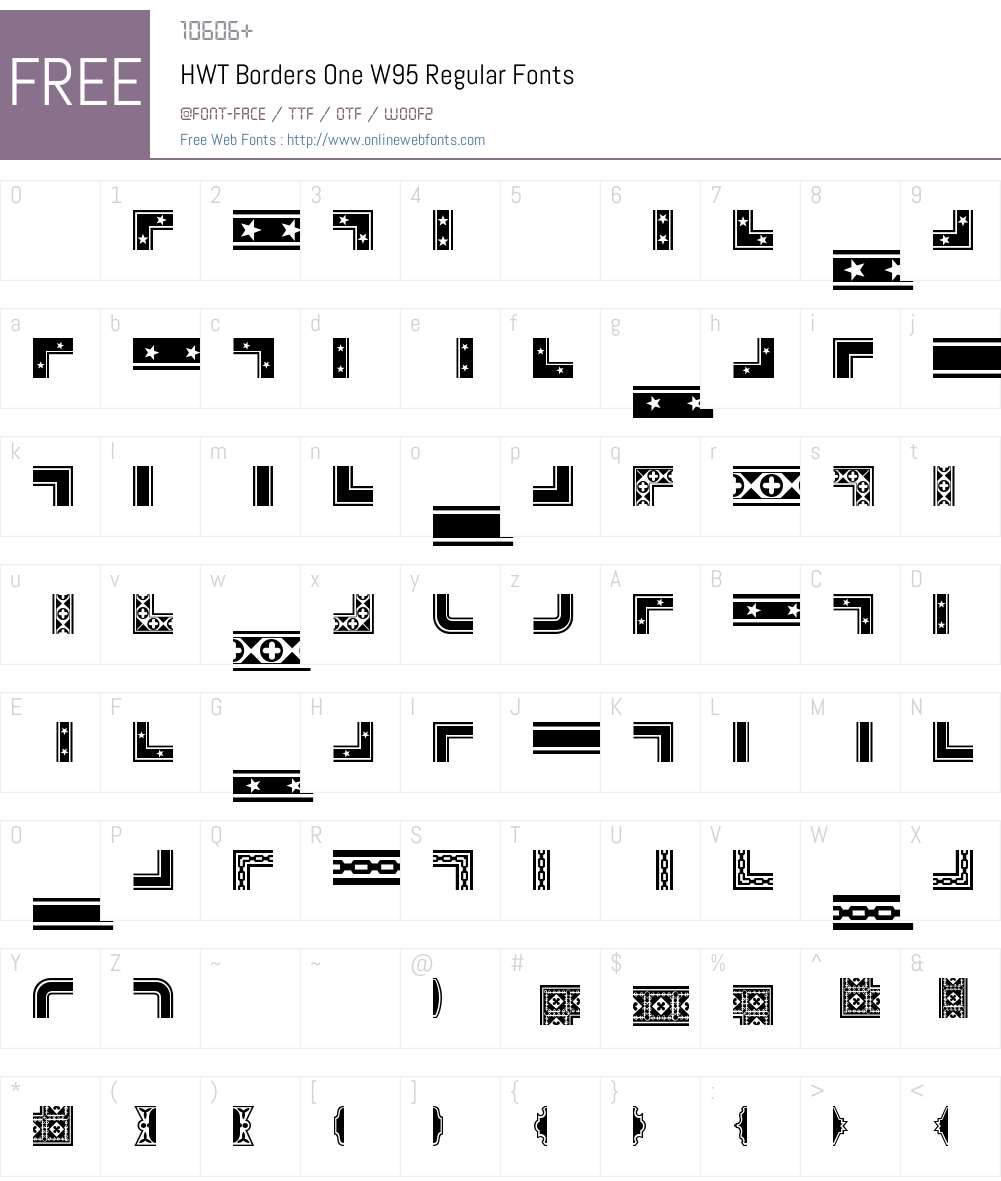 HWT Borders Font Screenshots