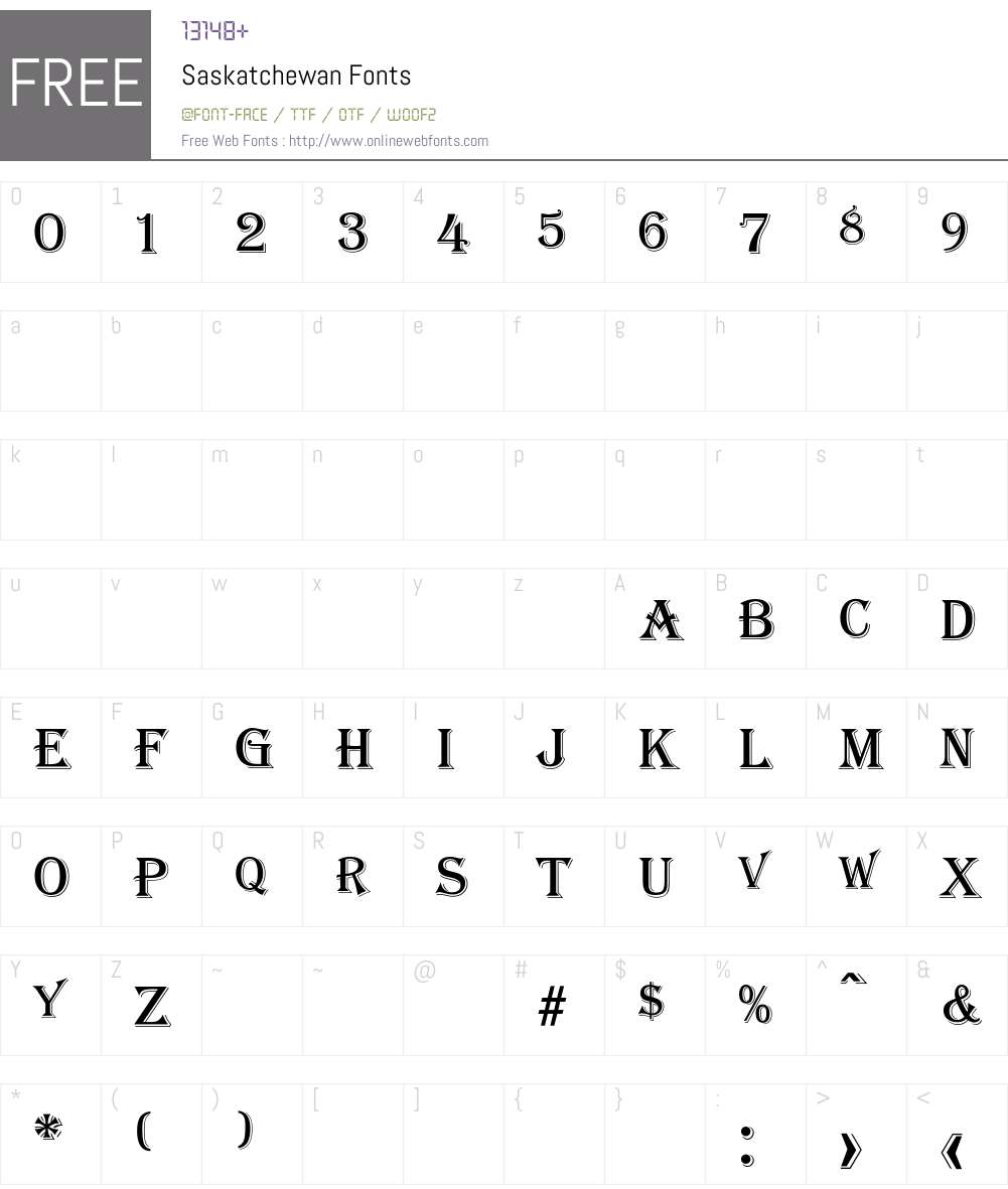 Saskatchewan Font Screenshots