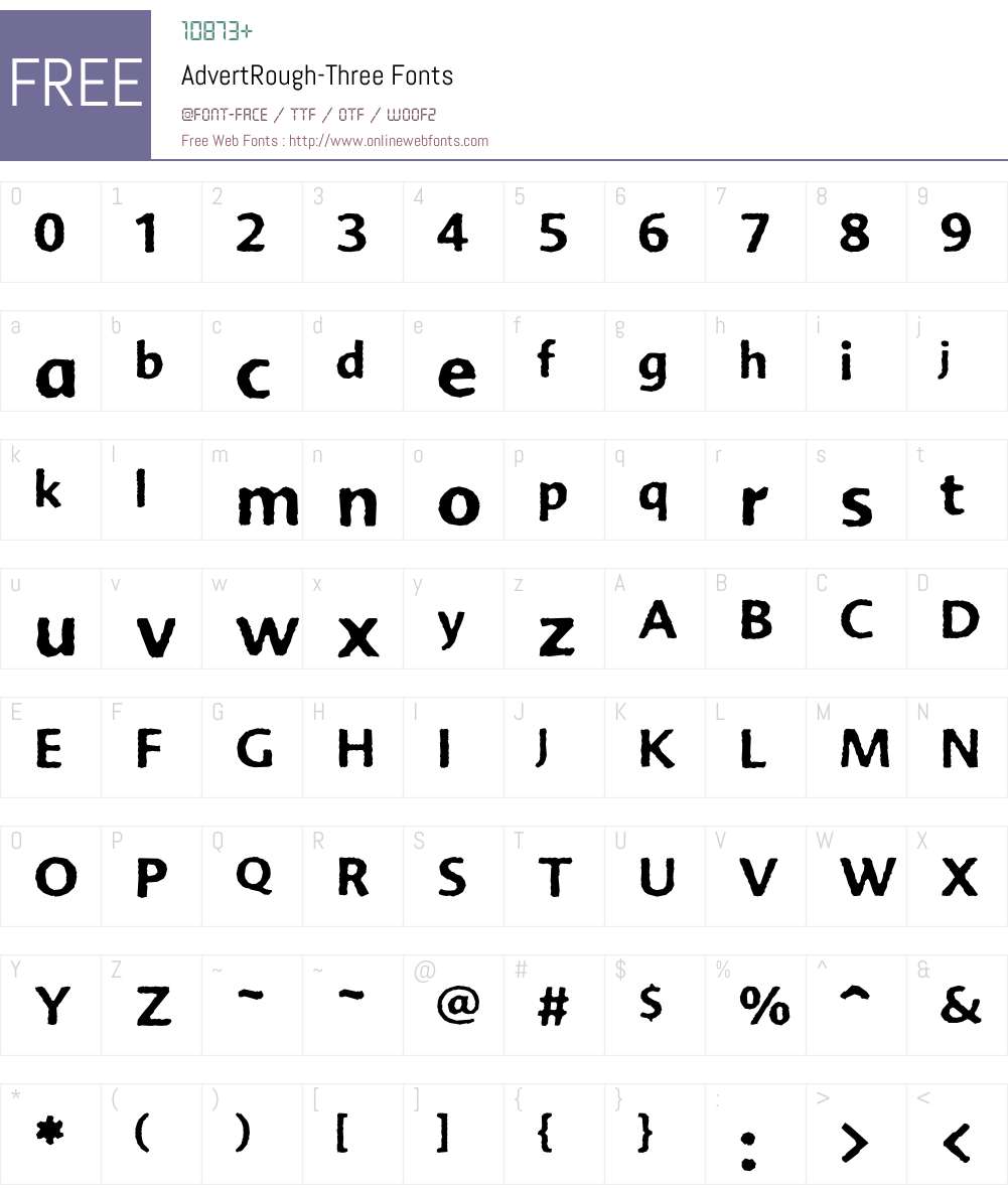 AdvertRough Font Screenshots