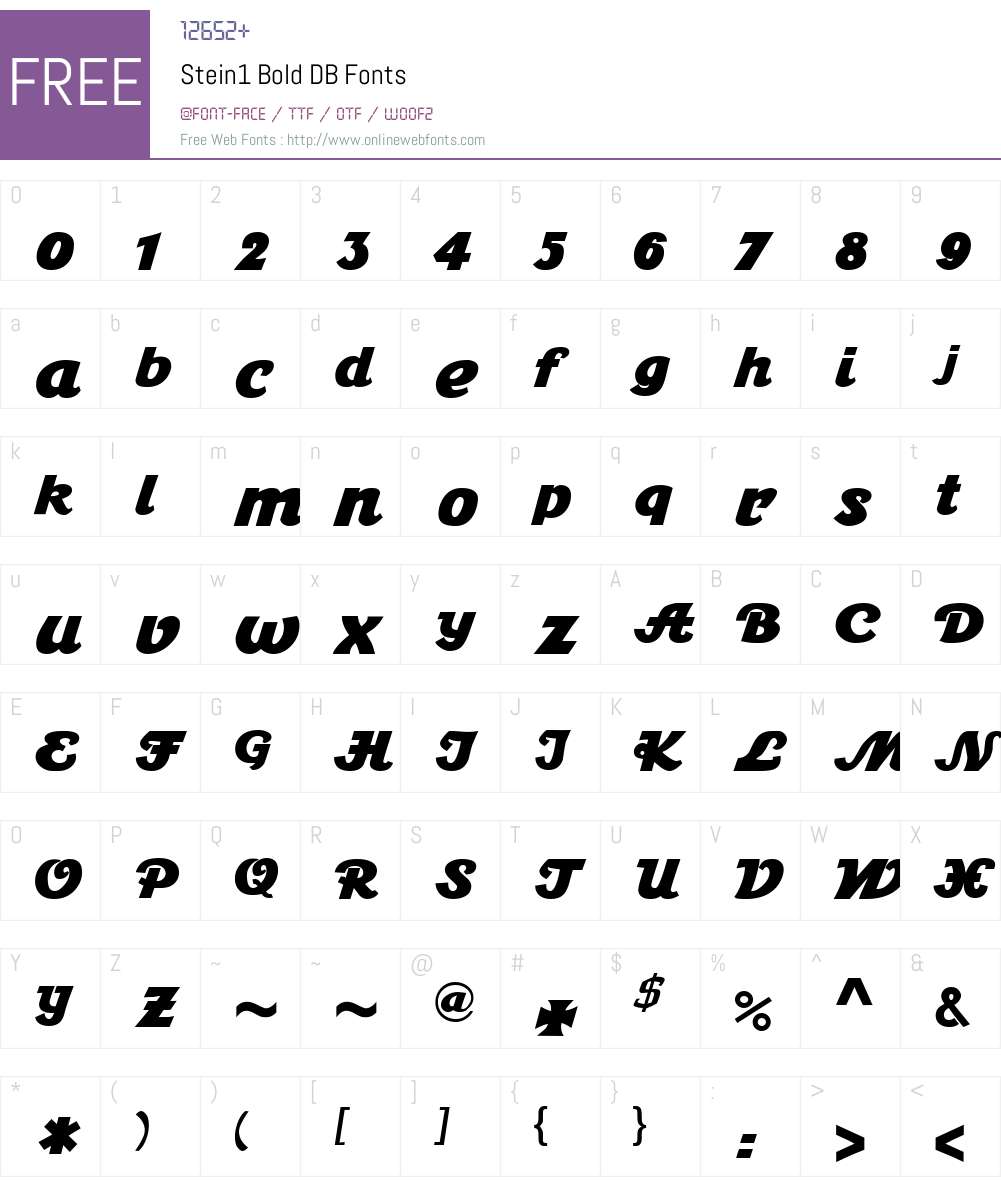Stein1 DB Font Screenshots