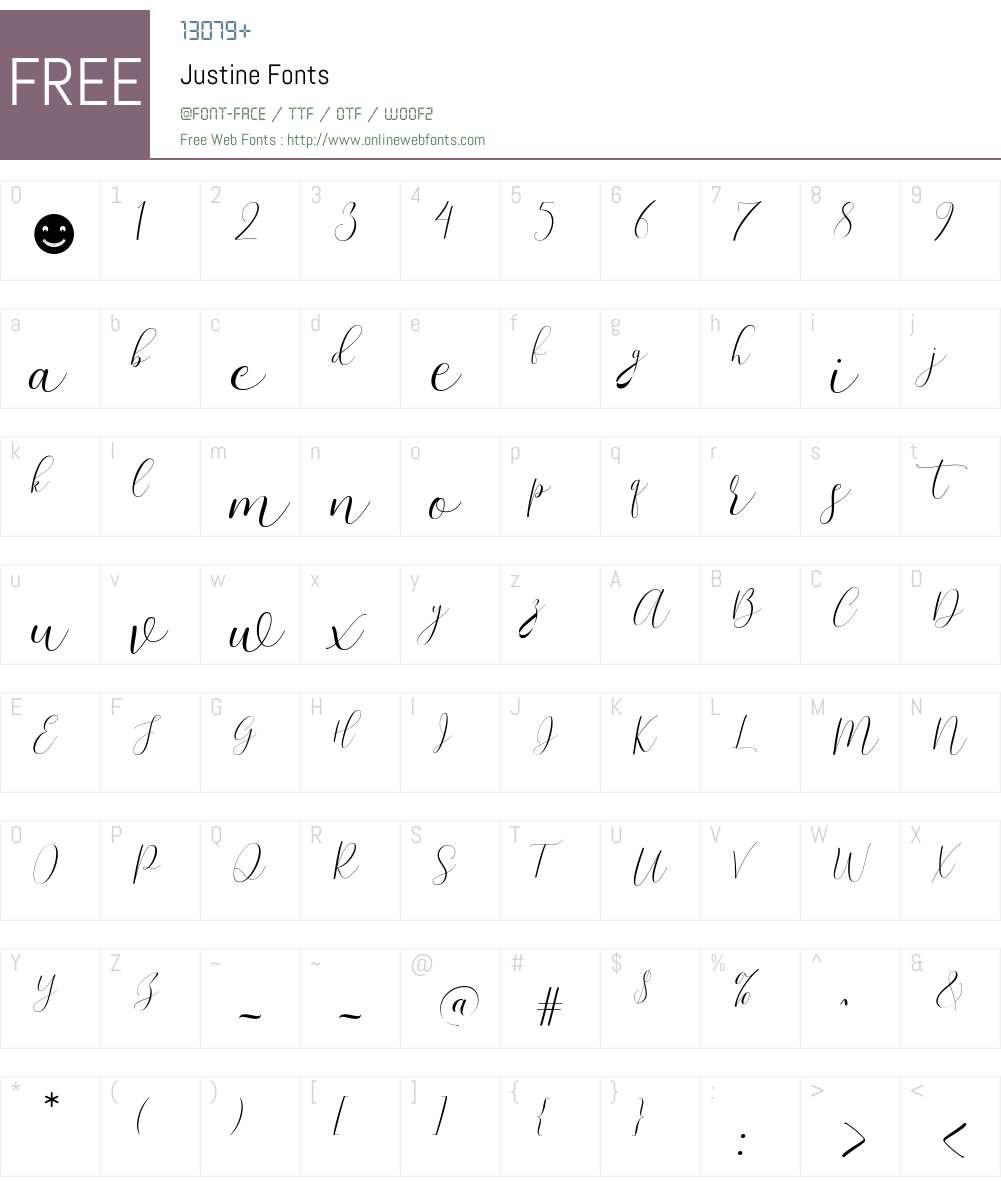 Justine 1.000 Fonts Free Download - OnlineWebFonts.COM