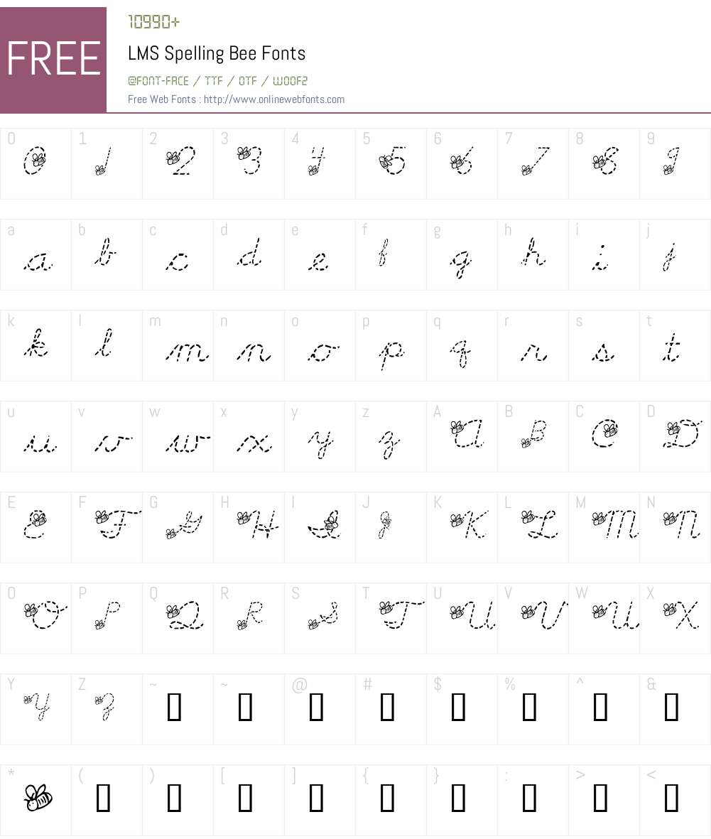 LMS Spelling Bee Font Screenshots