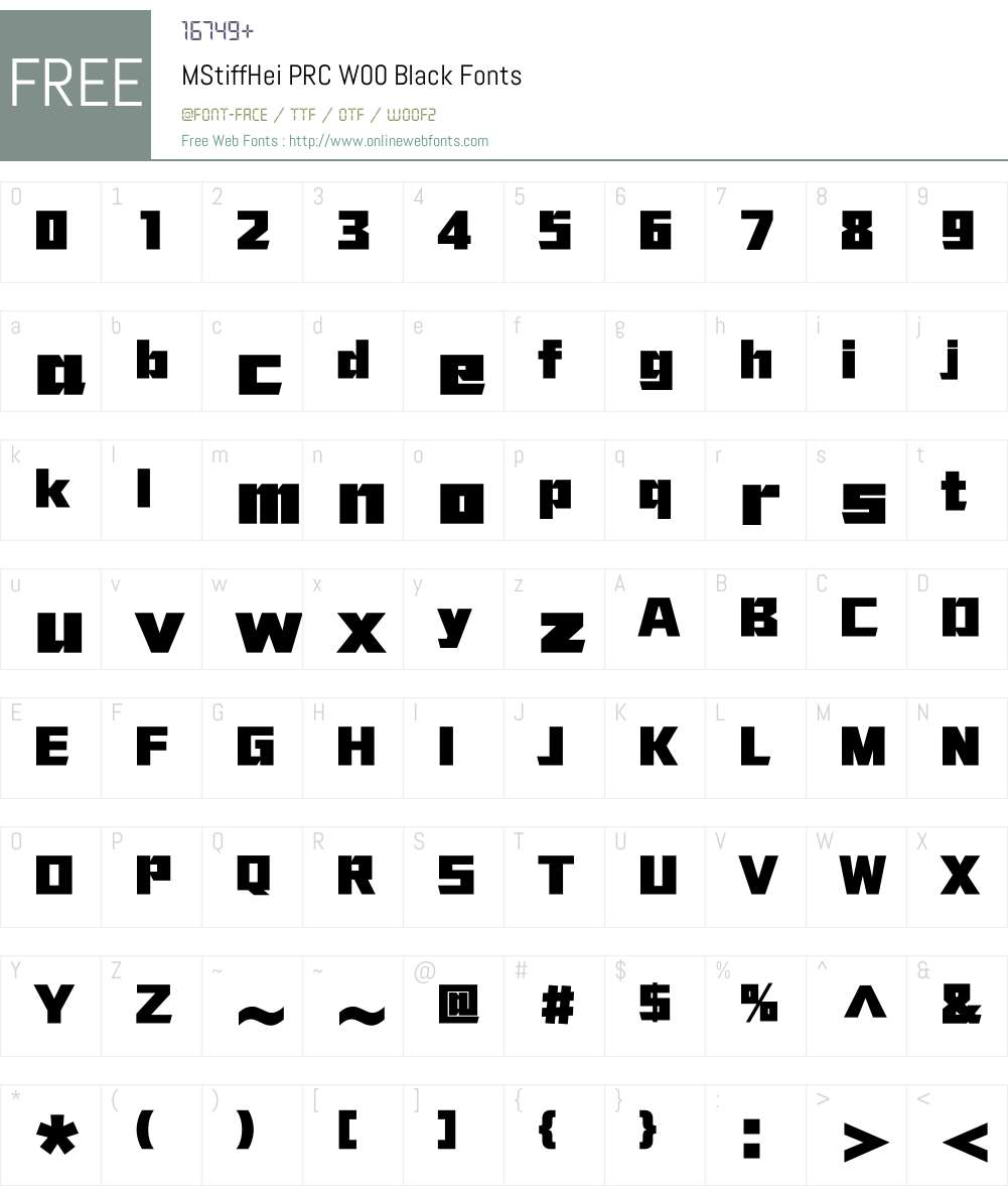 M Stiff Hei PRC Font Screenshots