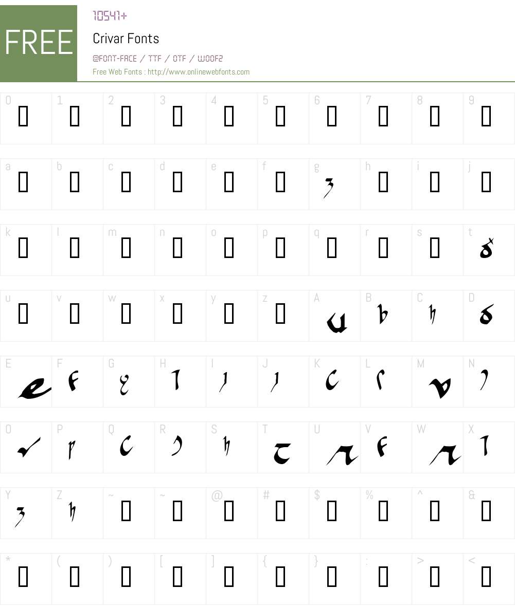 Crivar Font Screenshots