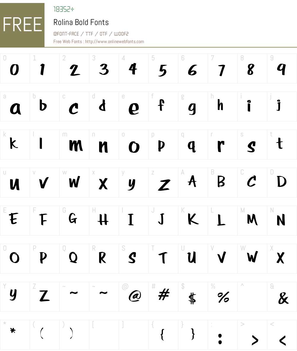 RolinaBold Font Screenshots