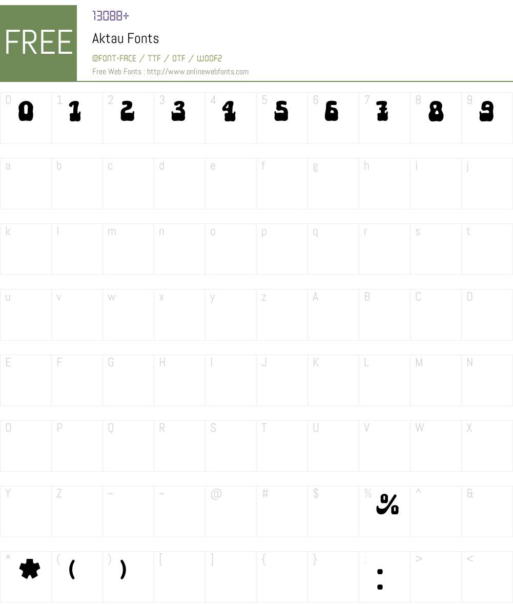 Aktau Font Screenshots