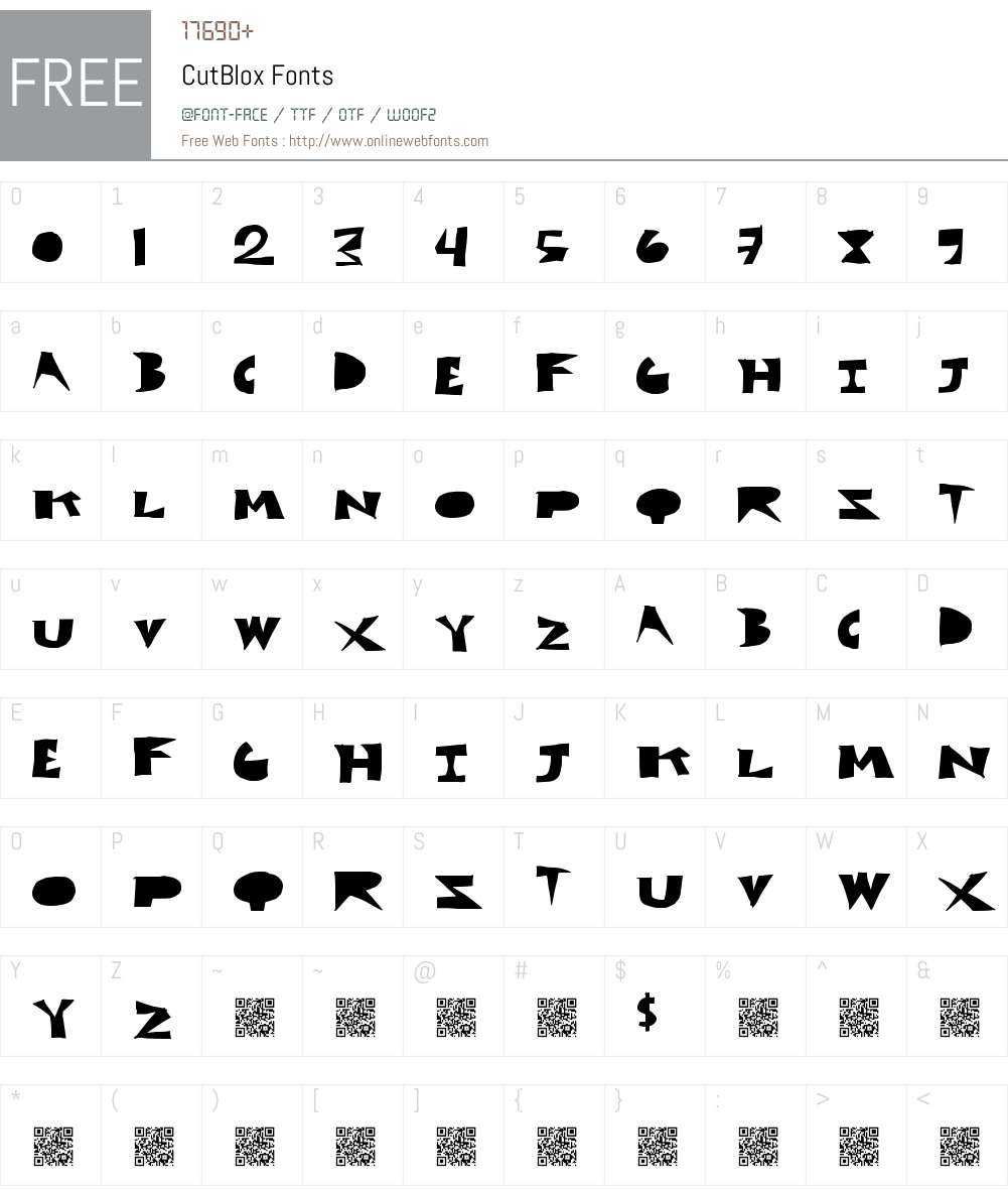 CutBlox Font Screenshots