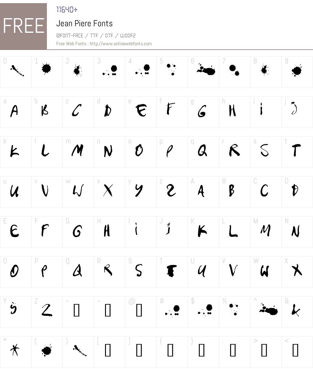 Jean Piere Font Screenshots