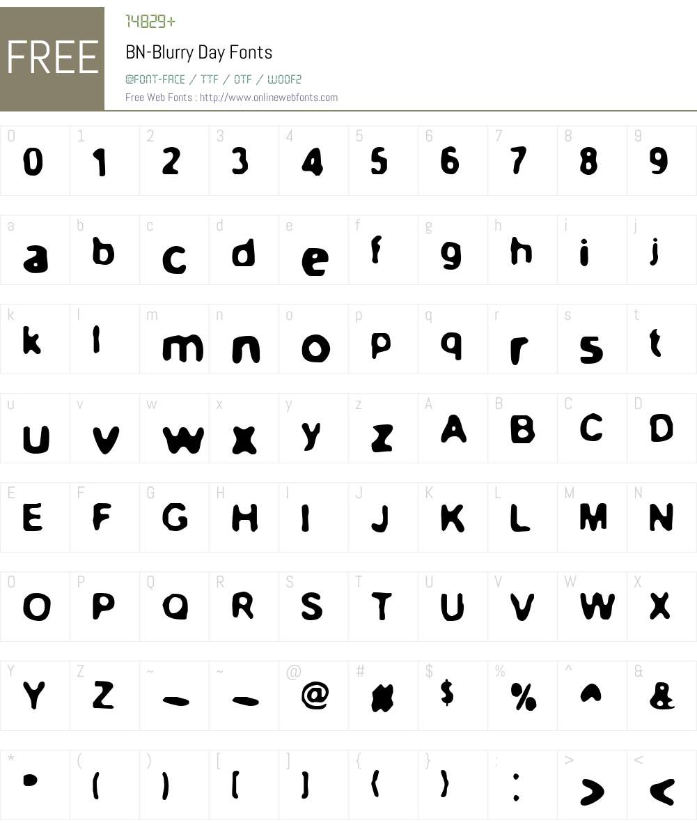 BN-Blurry Day Font Screenshots