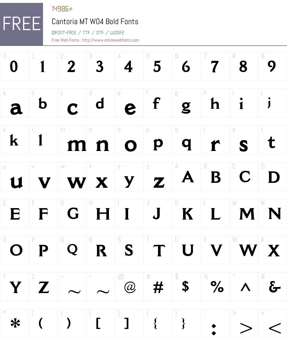 Cantoria Font Screenshots