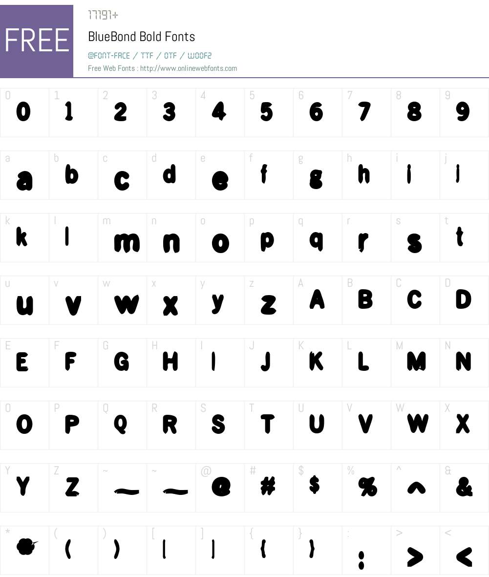 BlueBond-Bold Font Screenshots