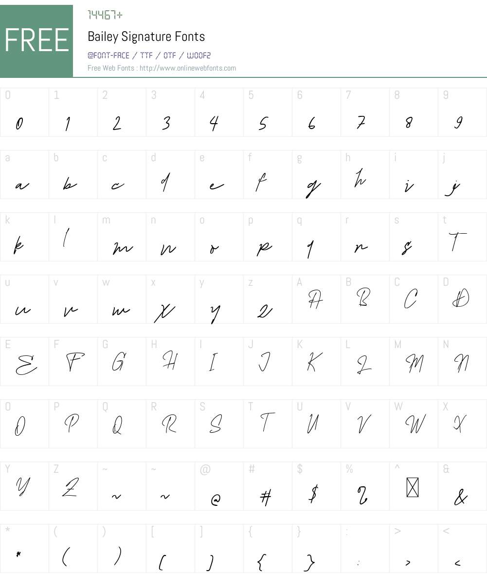 Bailey Signature 1.001;Fontself Maker 3.5.8 Fonts Free Download ...