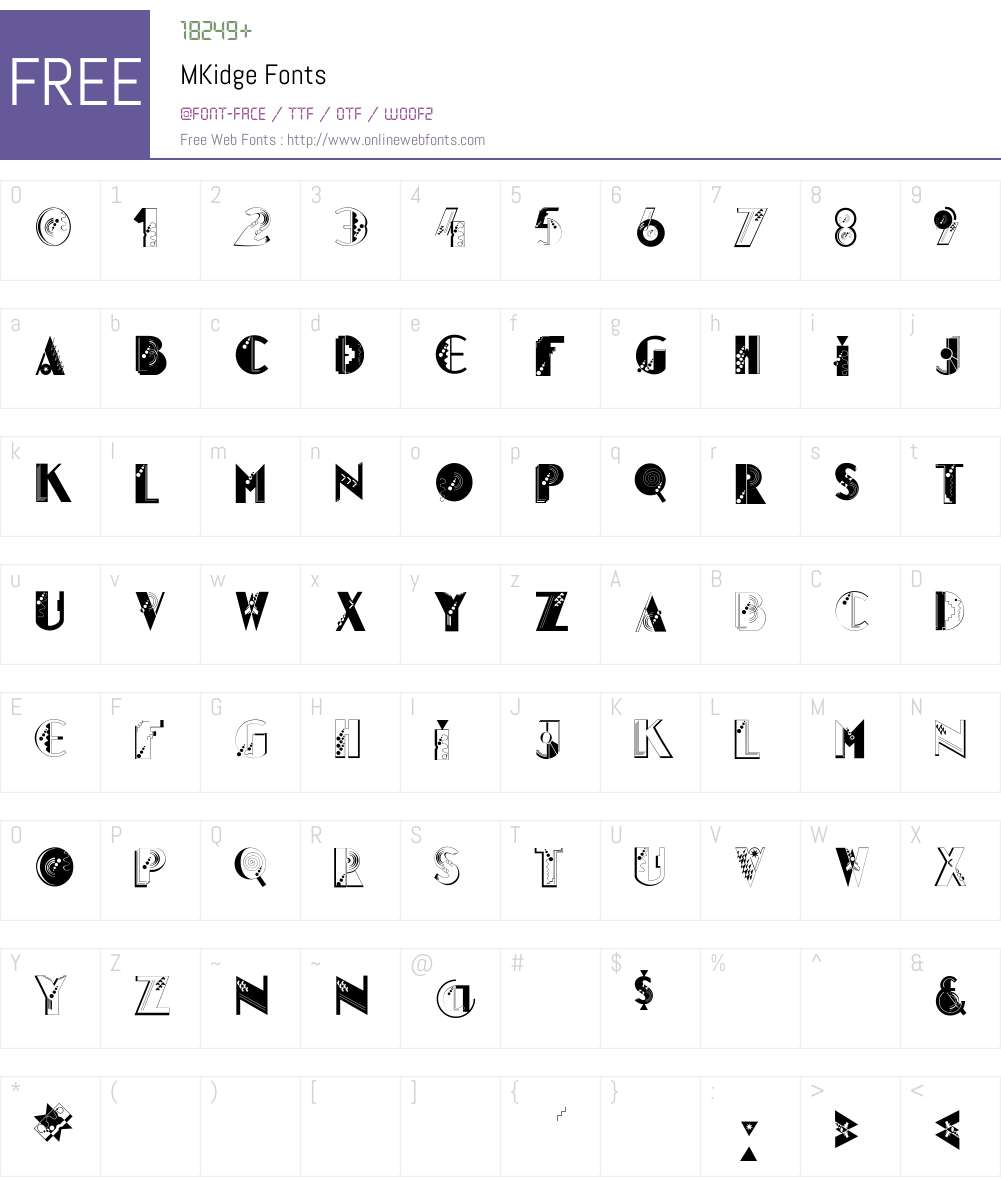 MKidge Font Screenshots