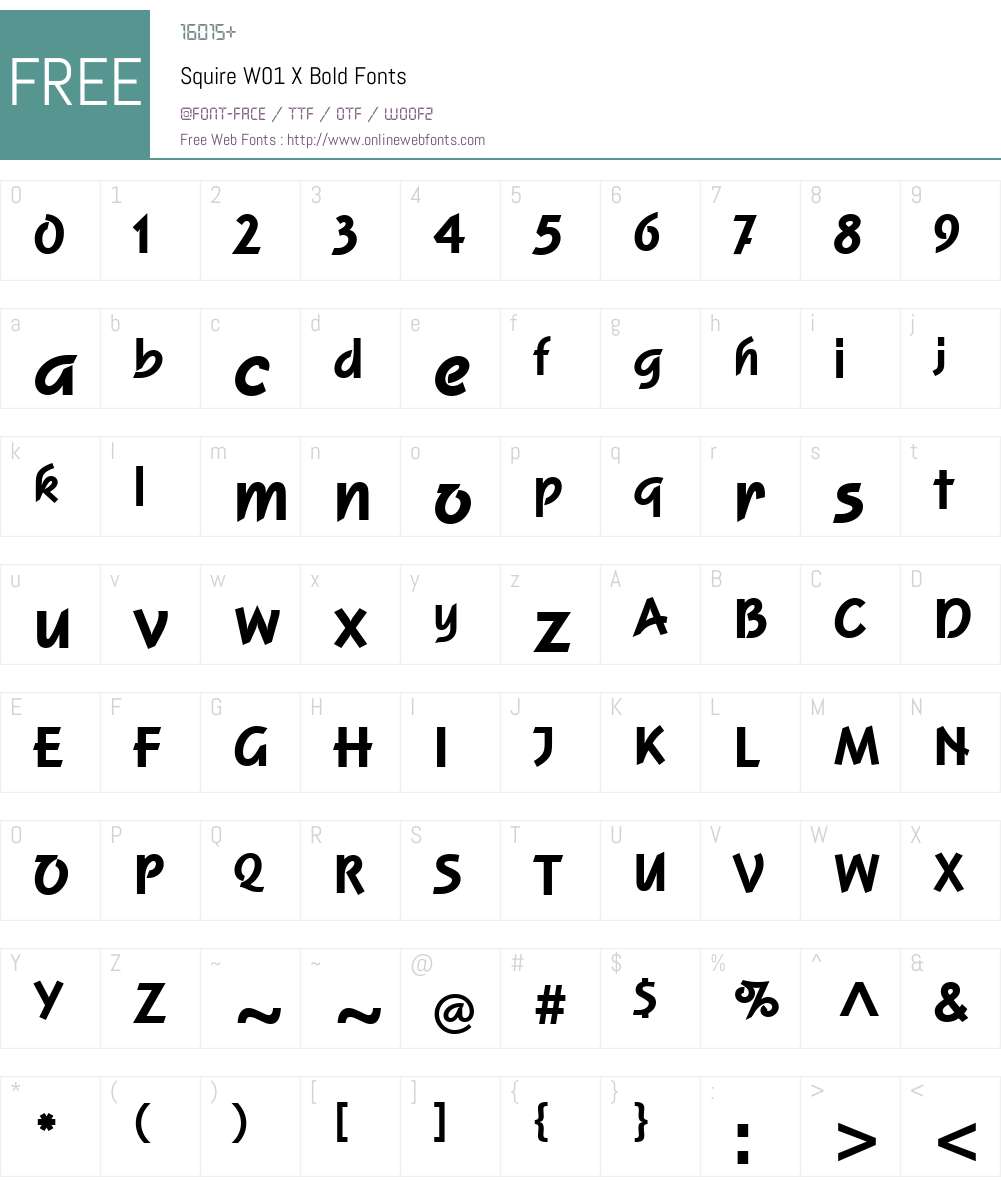 SquireW01-XBold Font Screenshots