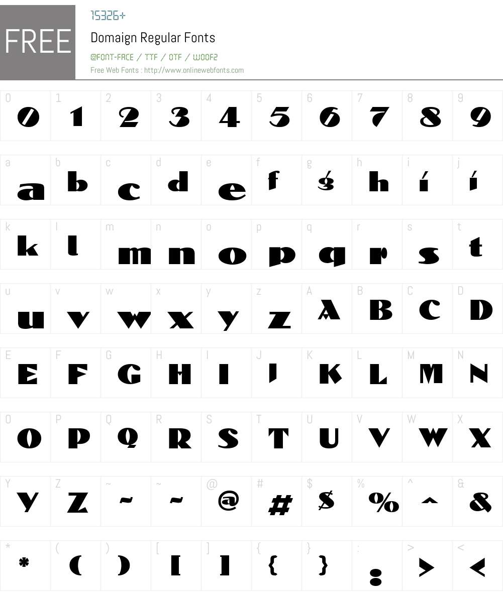 Domaign Font Screenshots