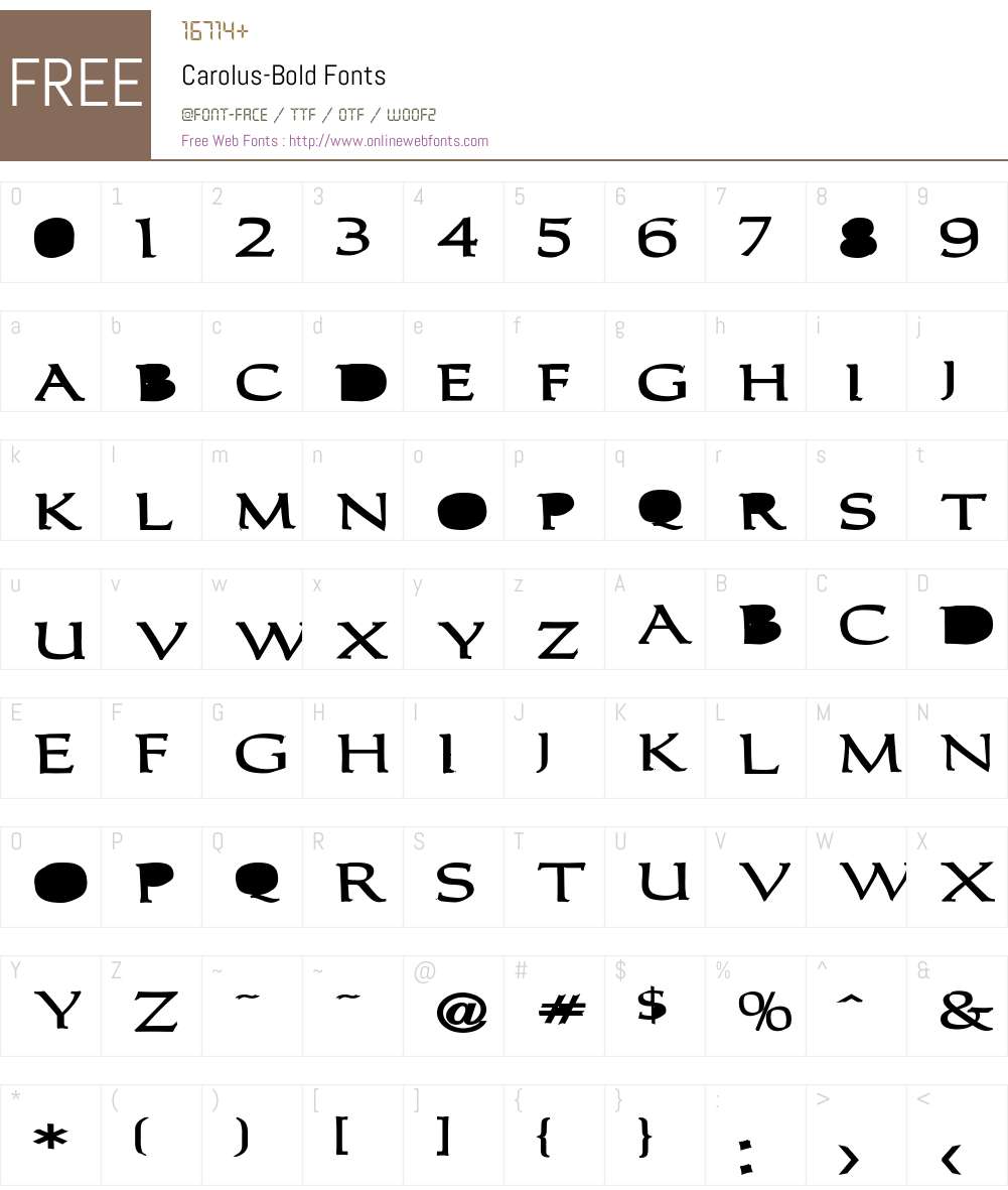 Carolus-Bold Font Screenshots