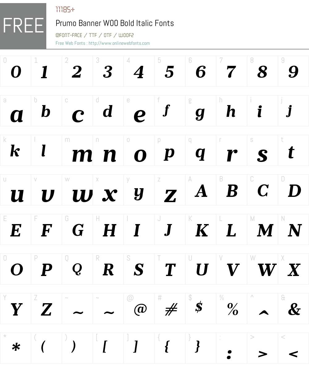PrumoBannerW00-BoldItalic Font Screenshots