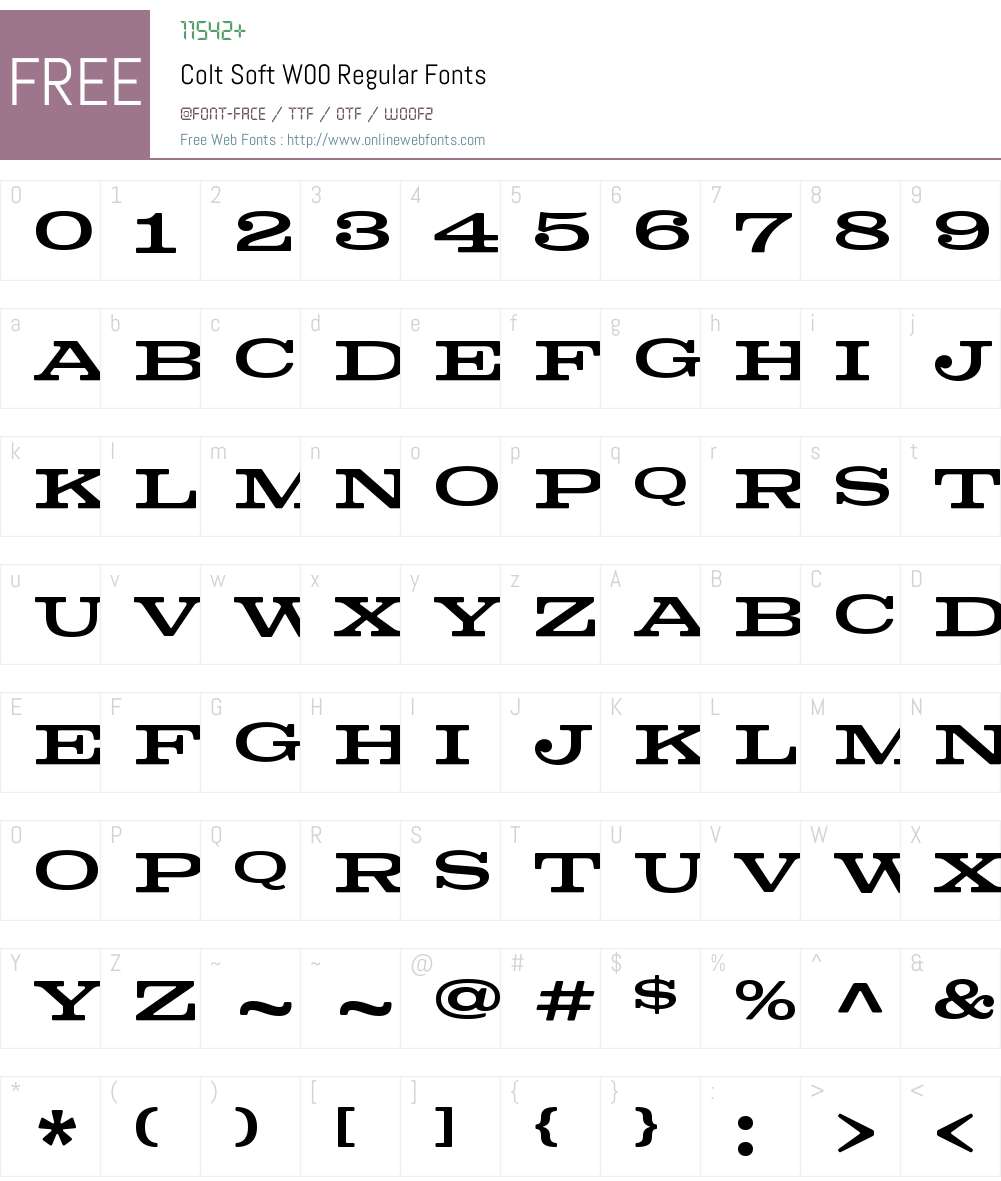 ColtSoftW00-Regular Font Screenshots