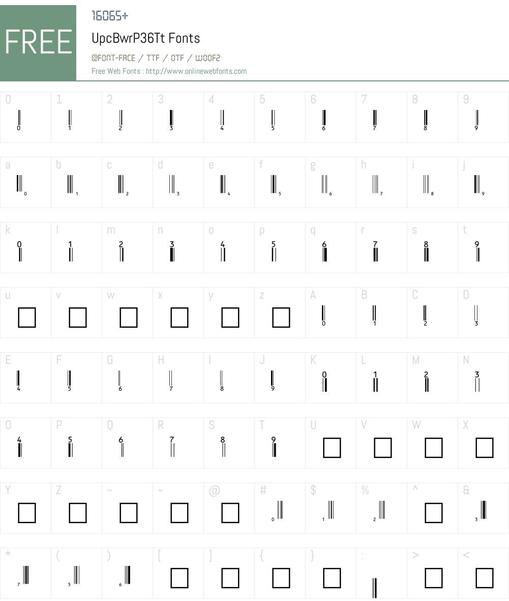 UpcBwrP36Tt Font Screenshots
