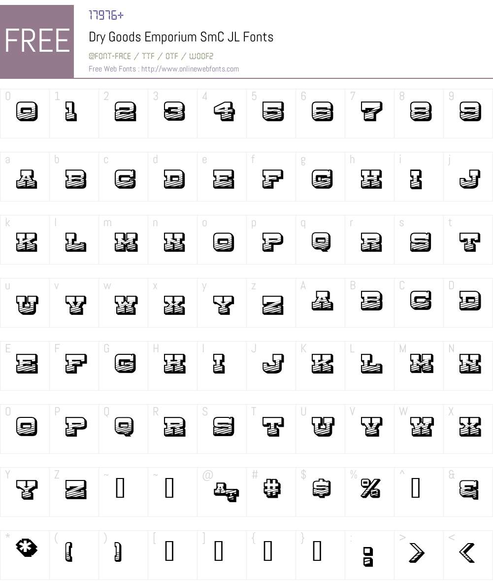 Dry Goods Emporium SmC JL Font Screenshots